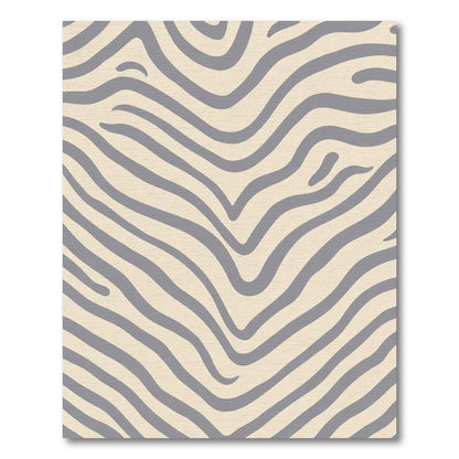 Neutral Gray Cream Zebra Stripes Rug