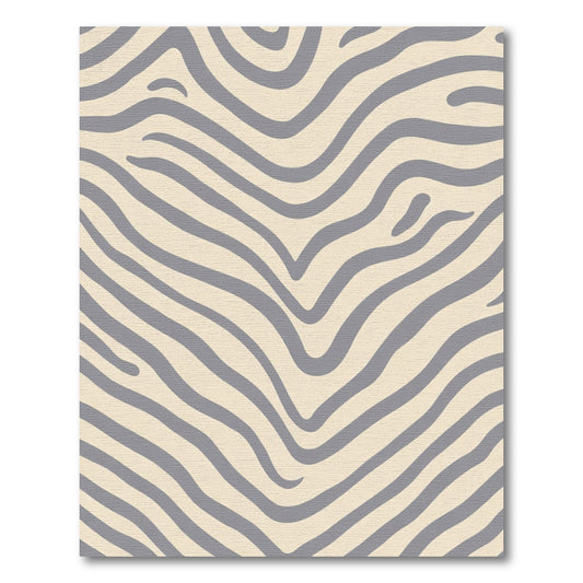 Neutral Gray Cream Zebra Stripes Rug