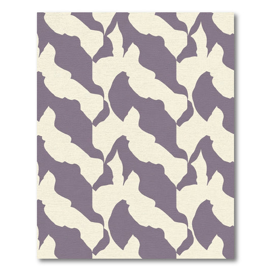 Cream Lilac Organic Interlocking Blocks Rug