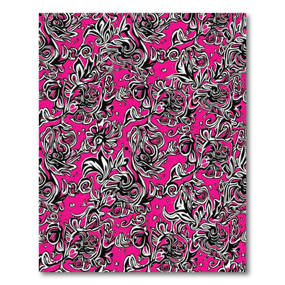 Hot Pink Abstract Floral Swirl Rug