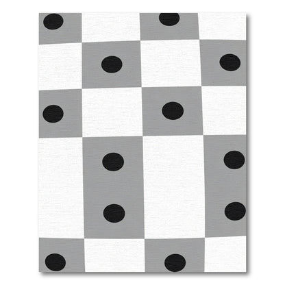 Gray Black Dot Checkerboard Rug