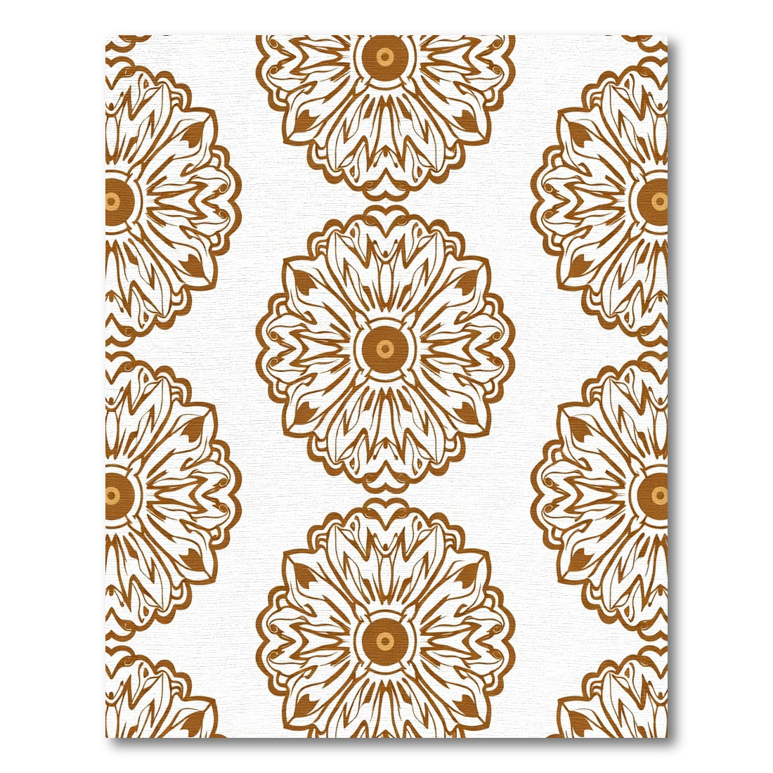Brown Medallion Floral Symmetry Rug