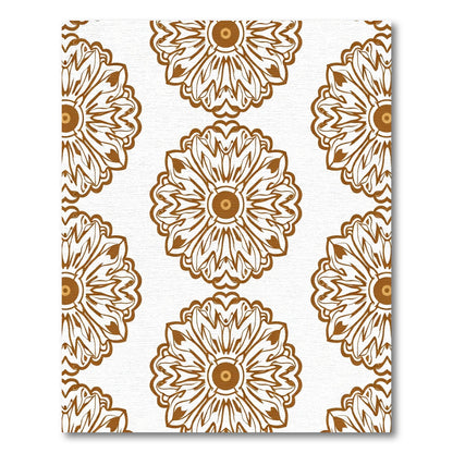 Brown Medallion Floral Symmetry Rug