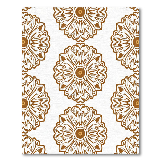 Brown Medallion Floral Symmetry Rug