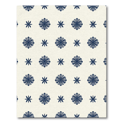 Navy Blue Starburst Floral Repeat Rug