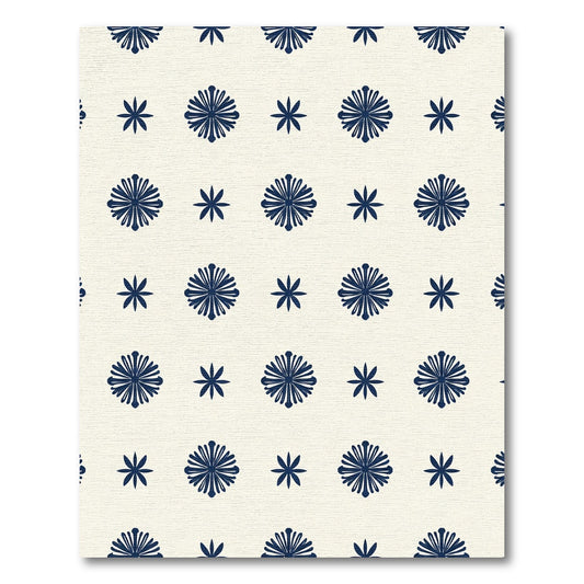 Navy Blue Starburst Floral Repeat Rug