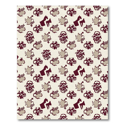 Deep Cranberry Equestrian Abstract Pattern Rug