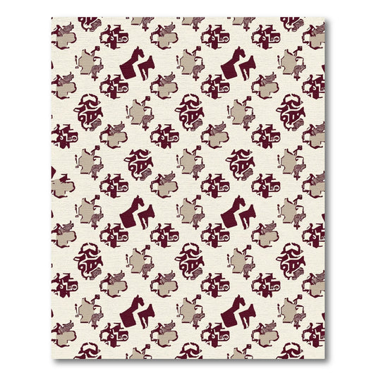 Deep Cranberry Equestrian Abstract Pattern Rug