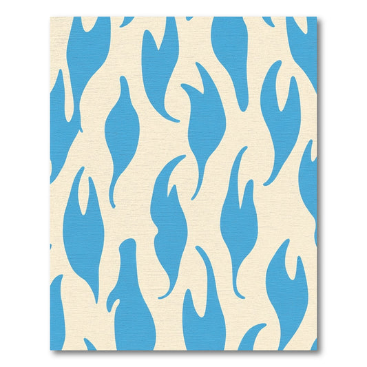 Blue Flame Inspired Abstract Art Rug