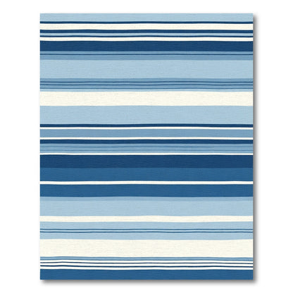 Coastal Blue Gradient Striped Rug