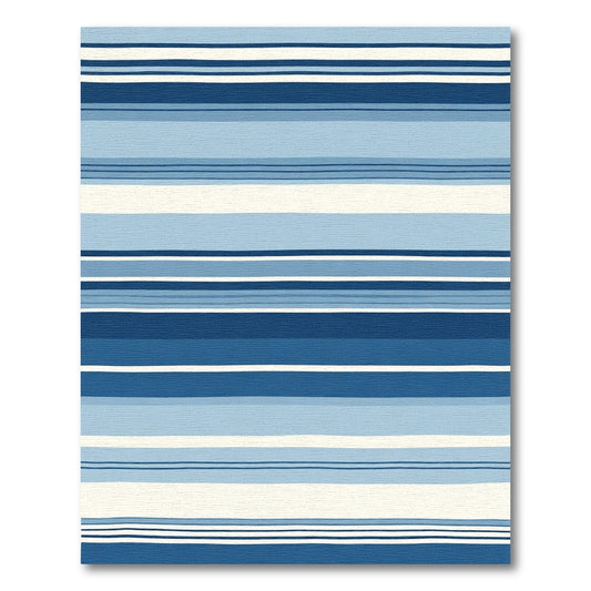 Coastal Blue Gradient Striped Rug
