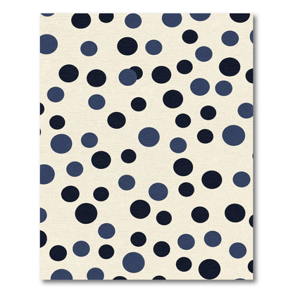 Classic Navy Blue Polka DotRug Rug