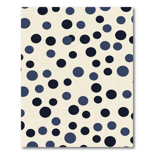 Classic Navy Blue Polka DotRug Rug
