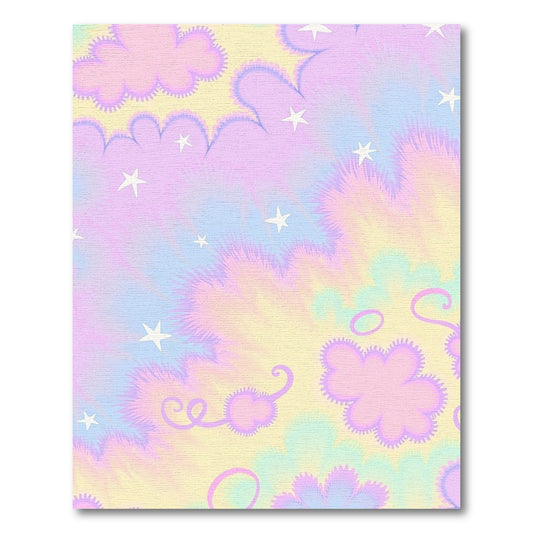 Dreamy Pastel Fluffy Clouds Stars Rug