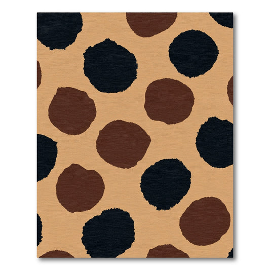 Retro Brown Black Polka Dot Rug