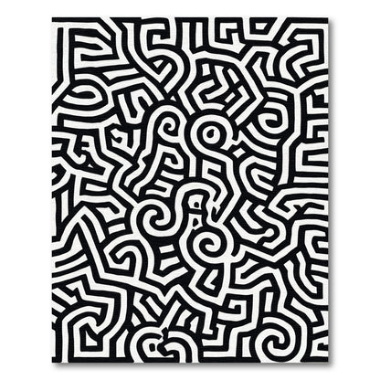 Bold Black White Perpetual Swirl Rug