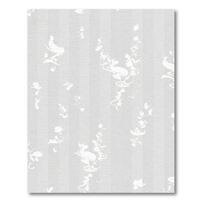 Whimsical White Floral Creature Vines Rug