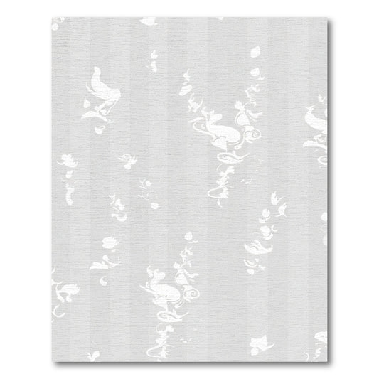 Whimsical White Floral Creature Vines Rug
