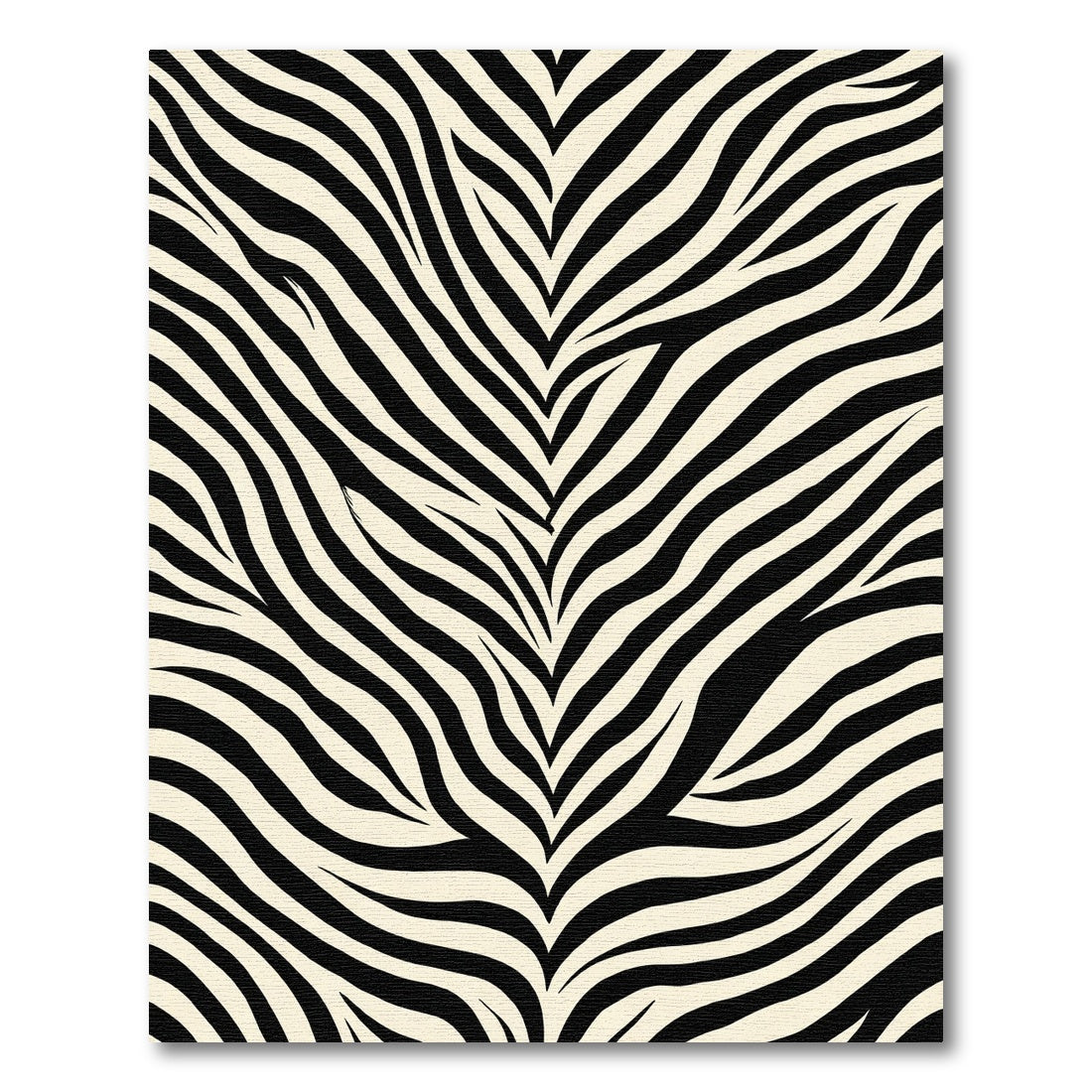 Bold Black White Animal Stripes Rug