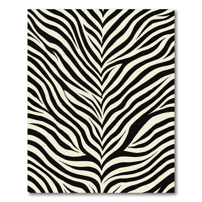 Bold Black White Animal Stripes Rug