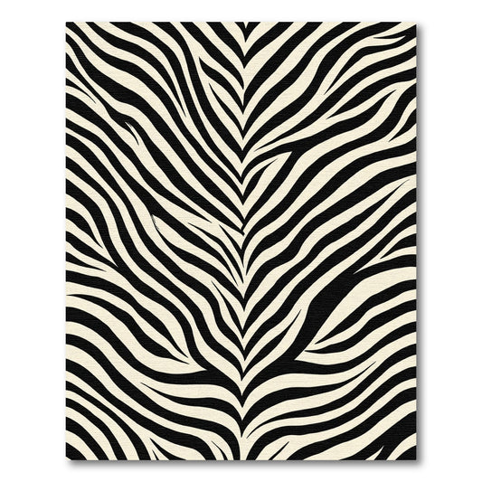 Bold Black White Animal Stripes Rug