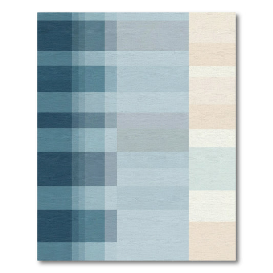 Cool Tones Plaid Blocks Rug