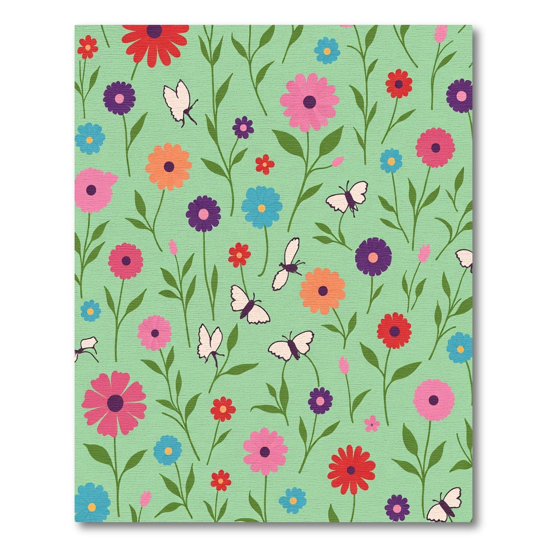 Bright Flower Garden Butterfly Meadow Rug