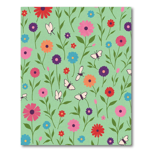 Bright Flower Garden Butterfly Meadow Rug