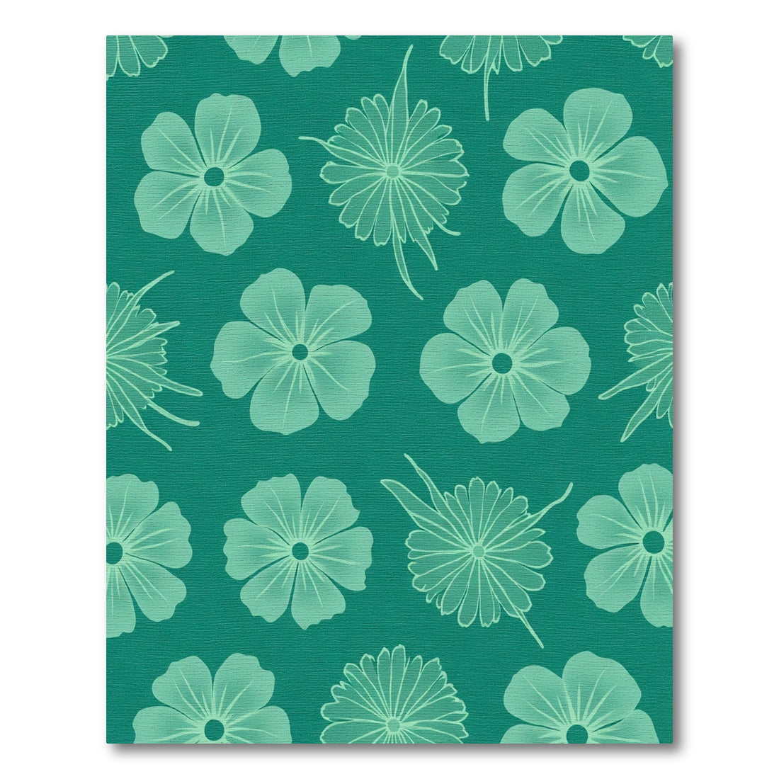 Teal Floral Medallion Pattern Rug
