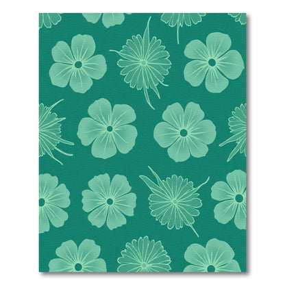 Teal Floral Medallion Pattern Rug