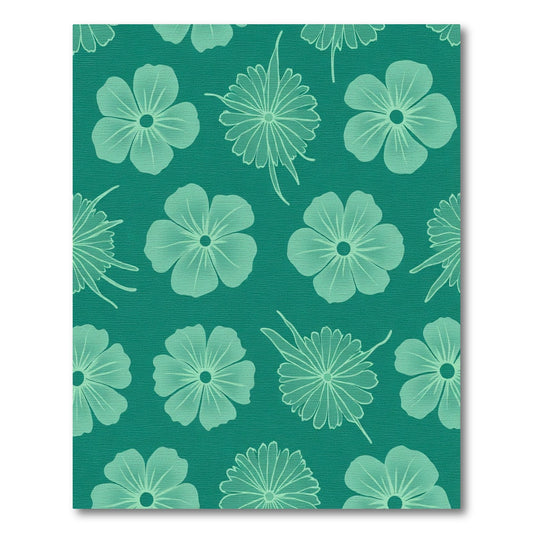 Teal Floral Medallion Pattern Rug