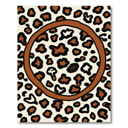 Brown Black Spotted Circle Outline Rug