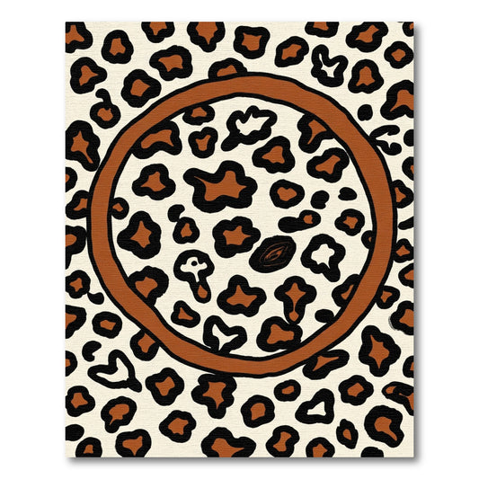 Brown Black Spotted Circle Outline Rug
