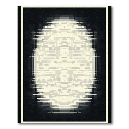 Monochromatic pixelated abstract oval Rug