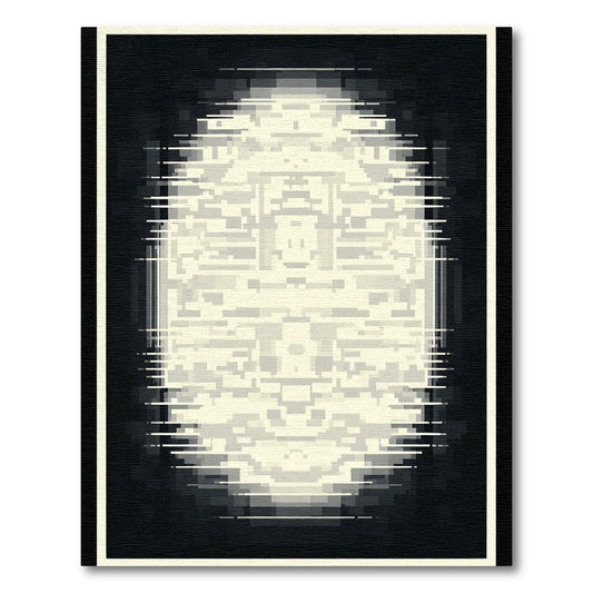 Monochromatic pixelated abstract oval Rug