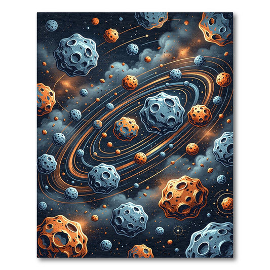 Cosmic Nebula Asteroid Orbit Surface Rug