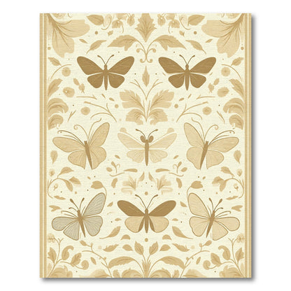 Golden Butterfly Garden Floral Rug