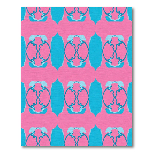Pink Teal Abstract Organic Blossom Rug