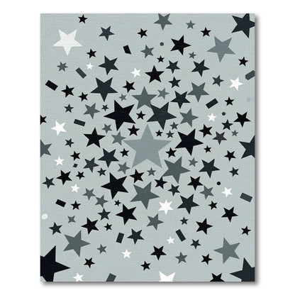 Gray Star Shower Pattern Rug