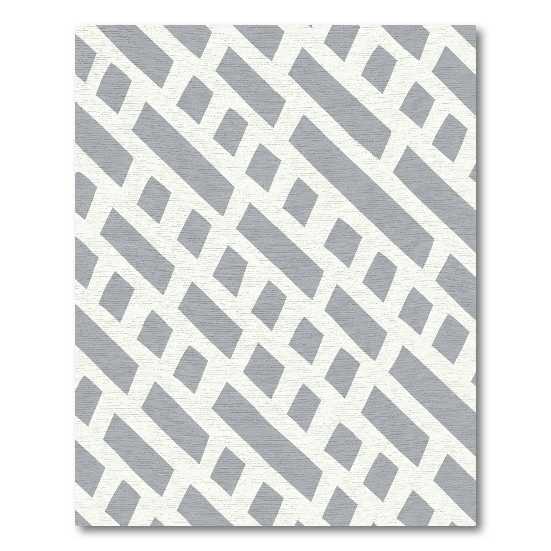 Gray Abstract Geometric Interlocking Lines Rug