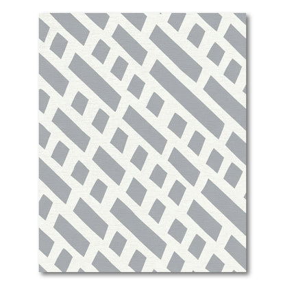 Gray Abstract Geometric Interlocking Lines Rug
