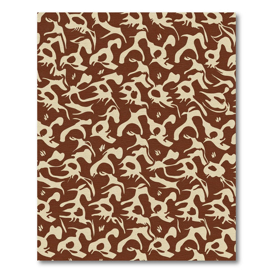 Brown Cream Organic Abstract Flow Rug