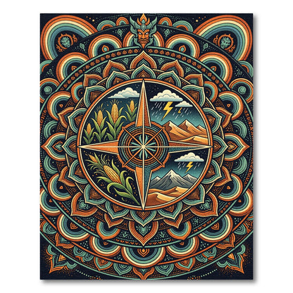 Sacred Maize Celestial Mandala Earthy Area Rug