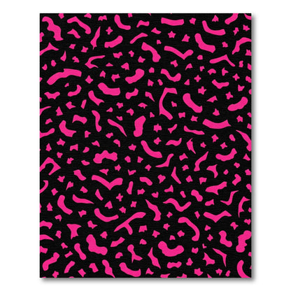 Hot Pink Abstract Memphis Shapes Rug