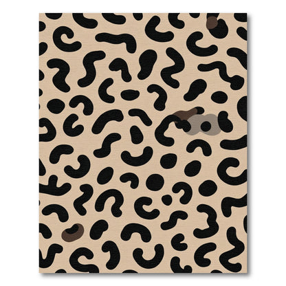Chic Beige Black Leopard Spots Rug