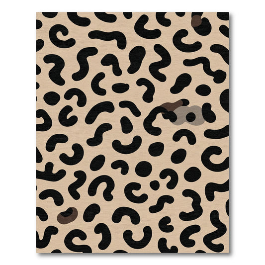 Chic Beige Black Leopard Spots Rug