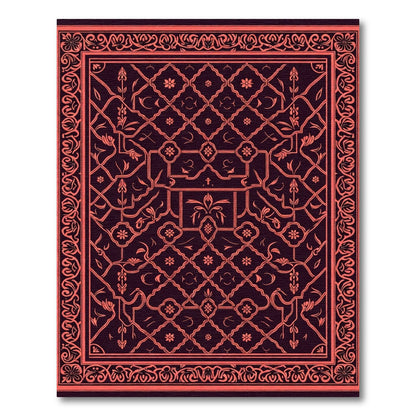 Coral Vine Medallion Lattice Rug