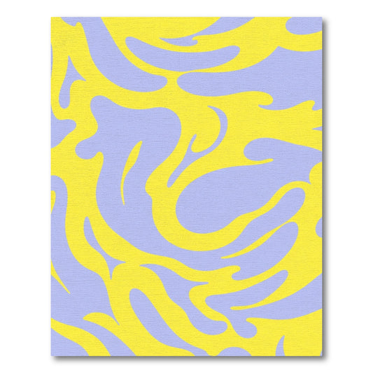 Yellow And Lavender Wavy Flow Rug