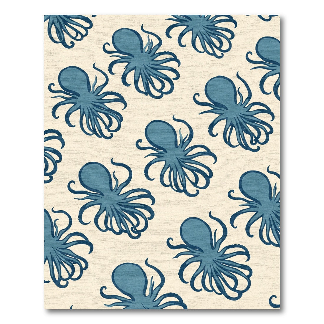 Blue Octopus Repeating Pattern Rug