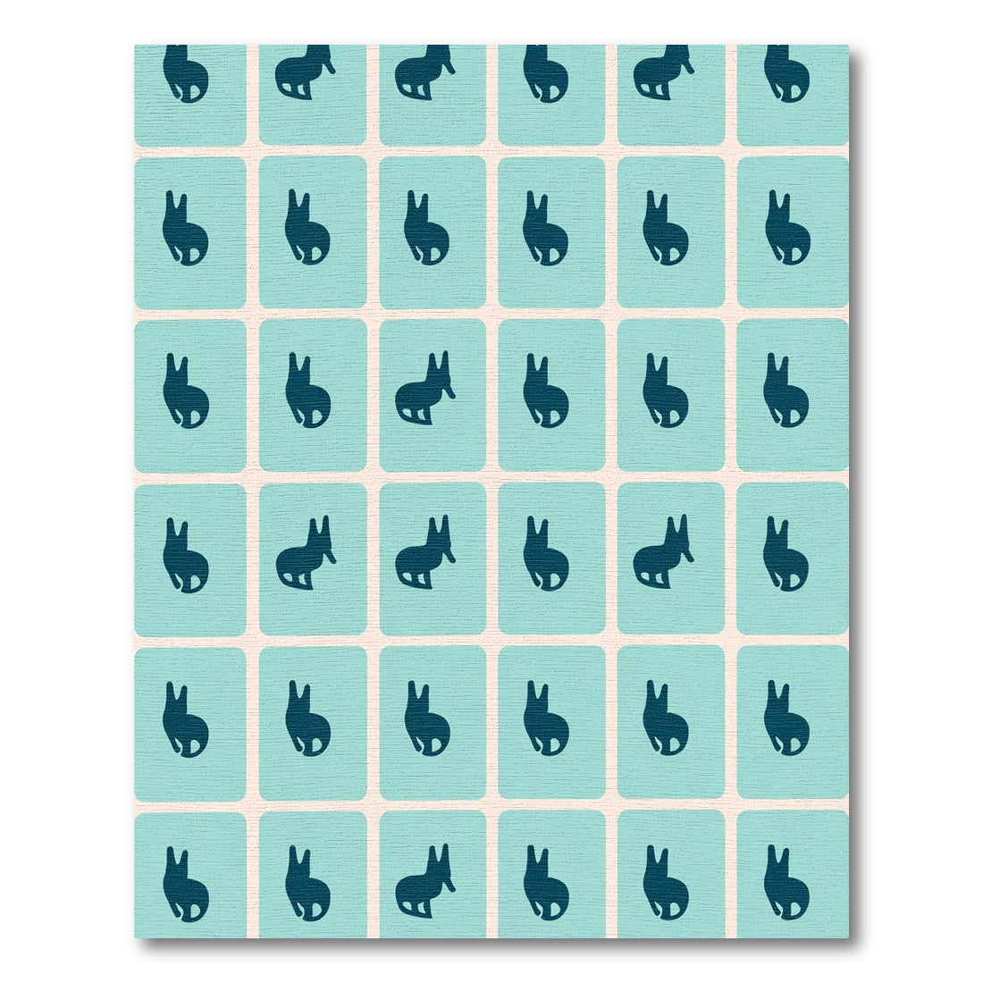 Teal Dog Silhouettes Tile Rug